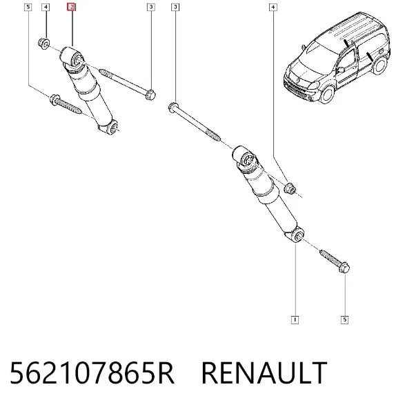 Amortecedor traseiro 562107865R Renault (RVI)