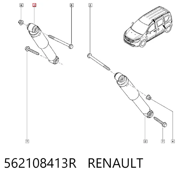 Amortecedor traseiro 562108413R Renault (RVI)