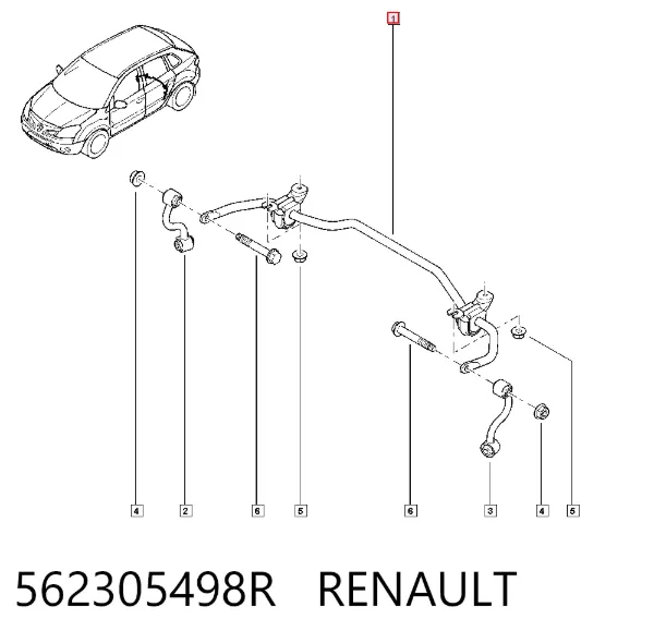 Estabilizador traseiro 562305498R Renault (RVI)