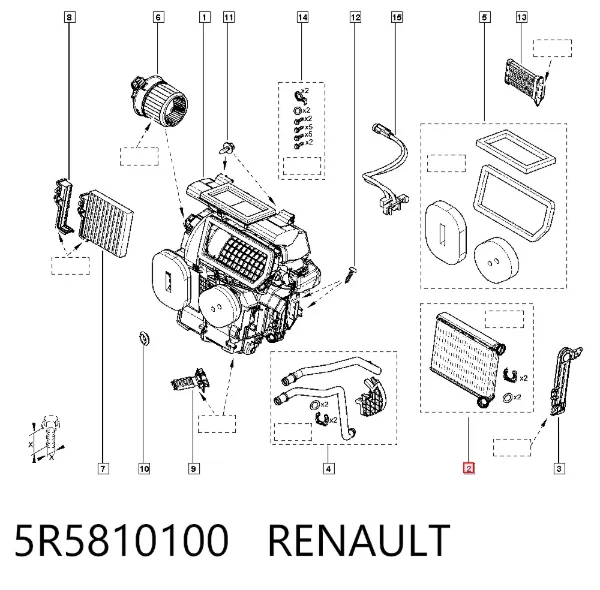 Radiador de forno (de aquecedor) 5R5810100 Renault (RVI)