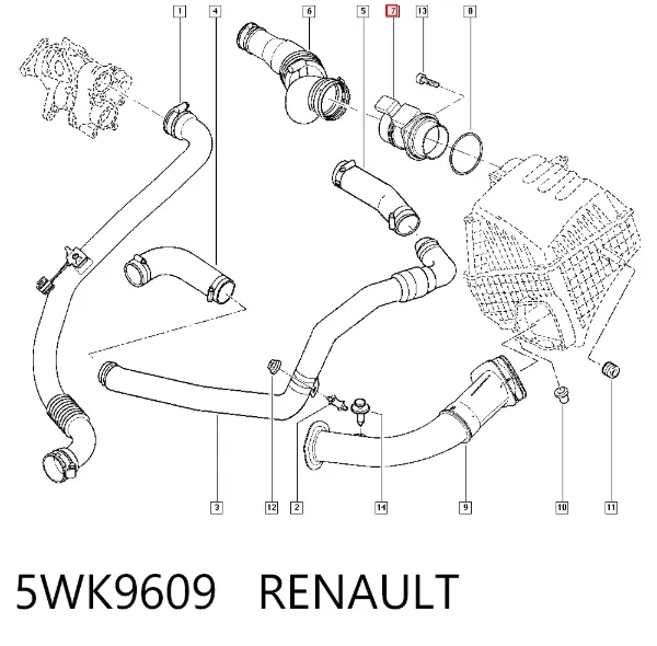 Sensor de fluxo (consumo) de ar, medidor de consumo M.A.F. - (Mass Airflow) 5WK9609 Renault (RVI)