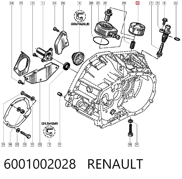 Filtro de óleo 6001002028 Renault (RVI)
