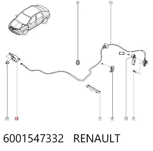 Fecho da capota 6001547332 Renault (RVI)