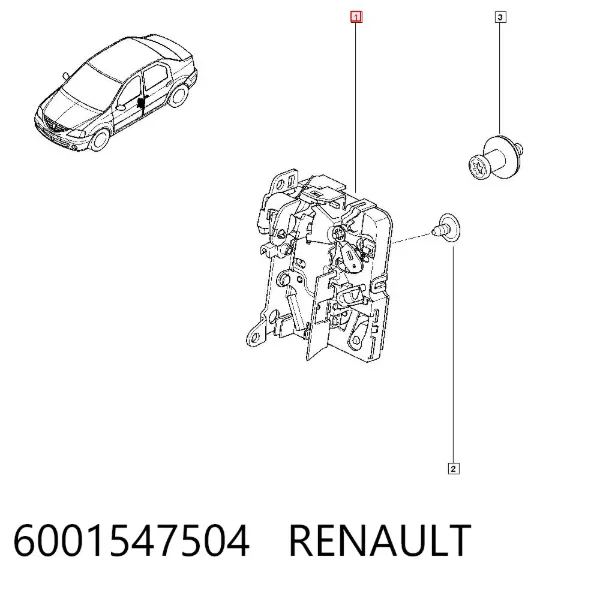 Fecho da porta dianteira esquerda 6001547504 Renault (RVI)