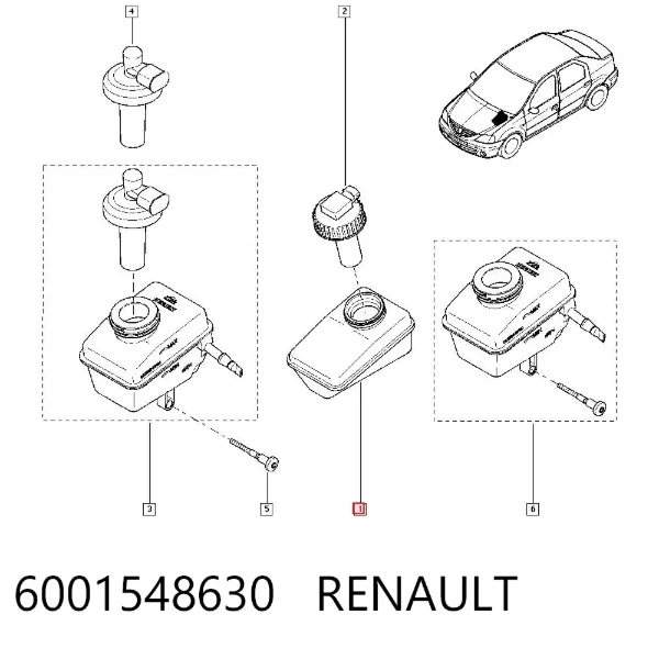 Tanque de cilindro mestre do freio (de fluido de freio) Renault LOGAN I