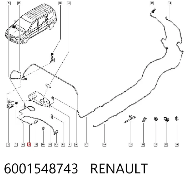 União em T do sistema de lavador de pára-brisas 6001548743 Renault (RVI)