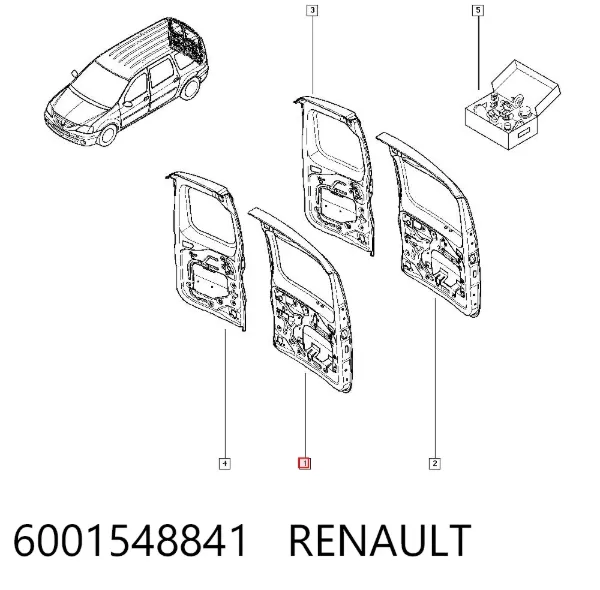 Porta traseira esquerda 6001548841 Renault (RVI)