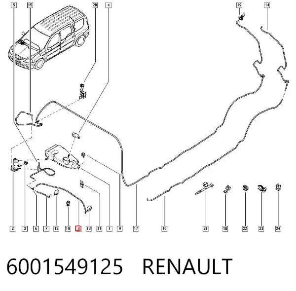 Mangueira de fluido para lavador de pára-brisas 6001549125 Renault (RVI)