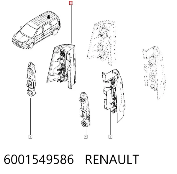Lanterna traseira direita 6001549586 Renault (RVI)