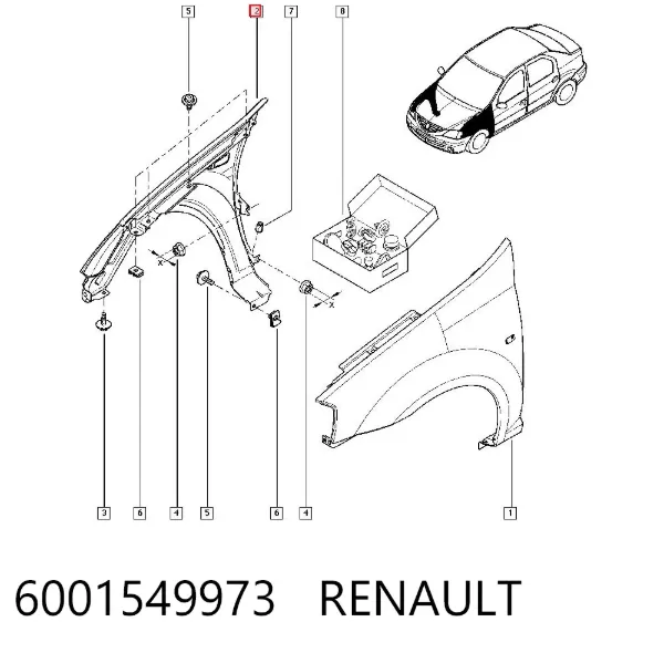 Pára-lama dianteiro direito 6001549973 Renault (RVI)