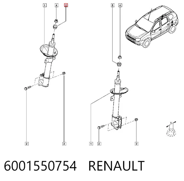 Bucha da haste de amortecedor dianteiro 6001550754 Renault (RVI)