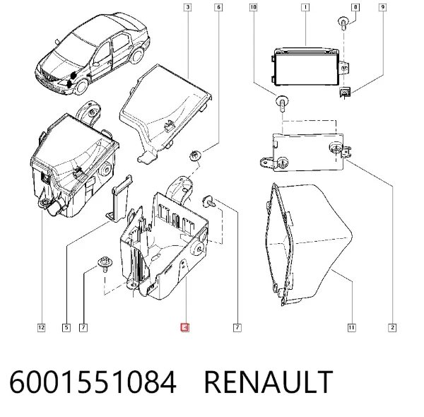 Caixa de unidade de dispositivos de segurança 6001551084 Renault (RVI)