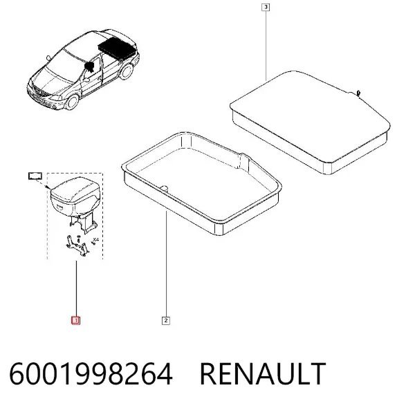 Braço de consola central 6001998264 Renault (RVI)