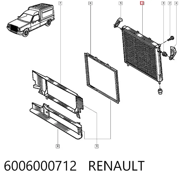 Radiador de esfriamento de motor 6006000712 Renault (RVI)