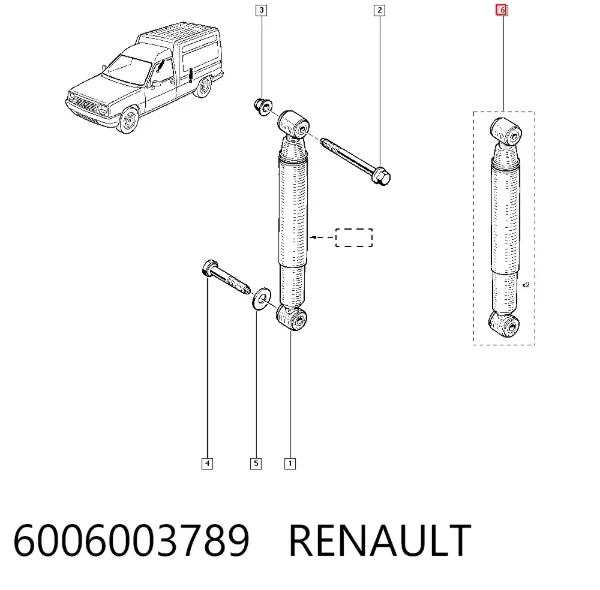 Amortecedor traseiro 6006003789 Renault (RVI)