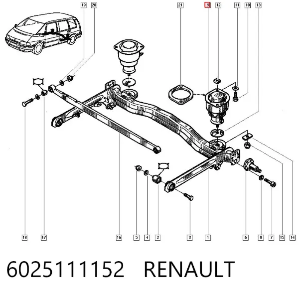 Mola traseira 6025111152 Renault (RVI)