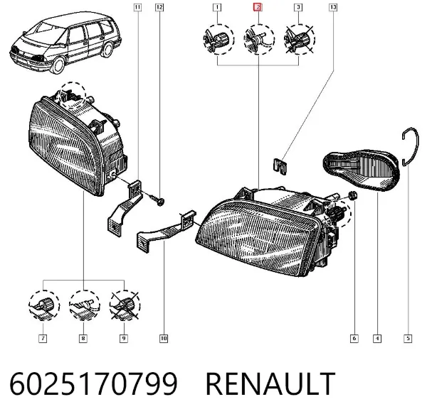 Luz esquerda Renault Espace II