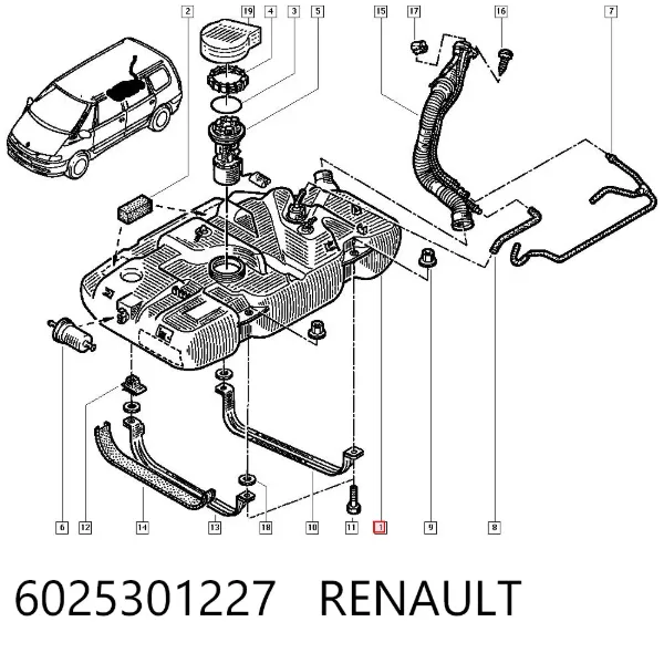 Tanque de combustível 6025301227 Renault (RVI)