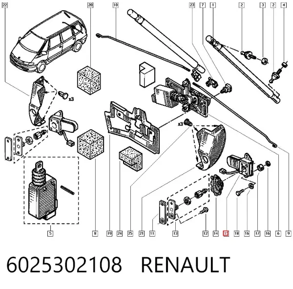Fecho de tampa de porta-malas (de 3ª/5ª porta traseira) 6025302108 Renault (RVI)