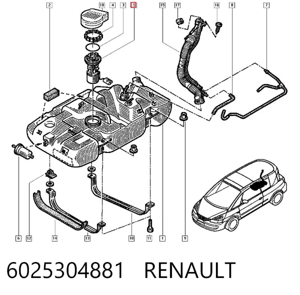 Sensor do nível de combustível no tanque 6025304881 Renault (RVI)