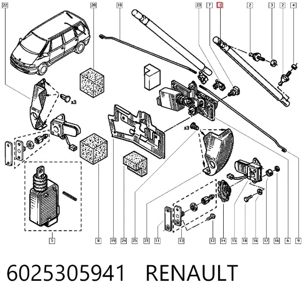 Amortecedor de tampa de porta-malas (de 3ª/5ª porta traseira) 6025305941 Renault (RVI)