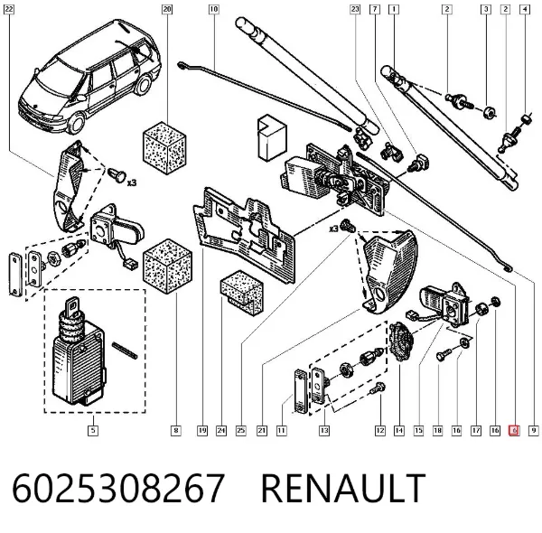 Puxador externo de tampa de porta-malas (de 3ª/5ª porta traseira) 6025308267 Renault (RVI)