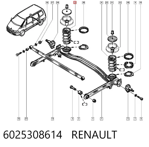 Mola traseira 6025308614 Renault (RVI)