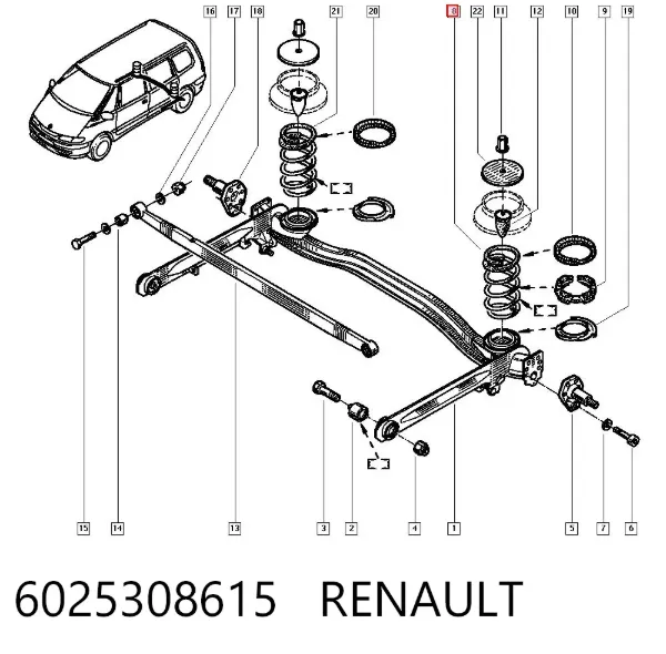Mola traseira 6025308615 Renault (RVI)
