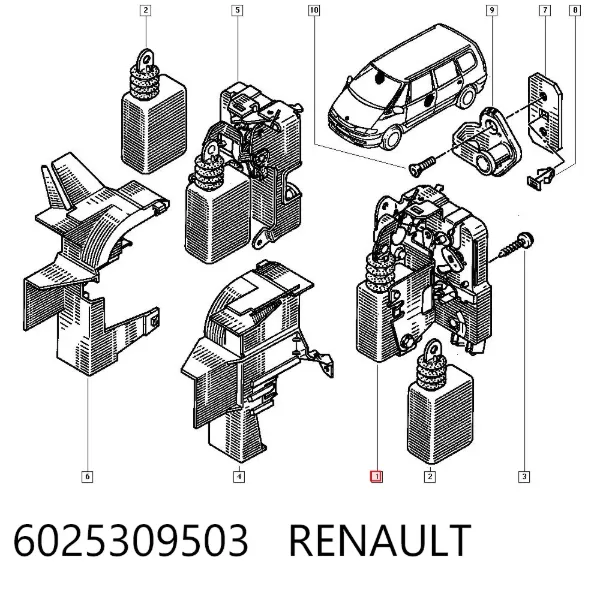 Fecho da porta dianteira esquerda 6025309503 Renault (RVI)