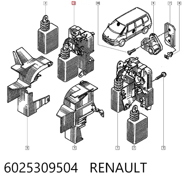Fecho da porta dianteira direita 6025309504 Renault (RVI)