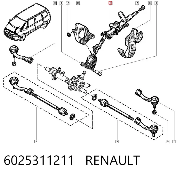 Coluna da direção Renault Espace III