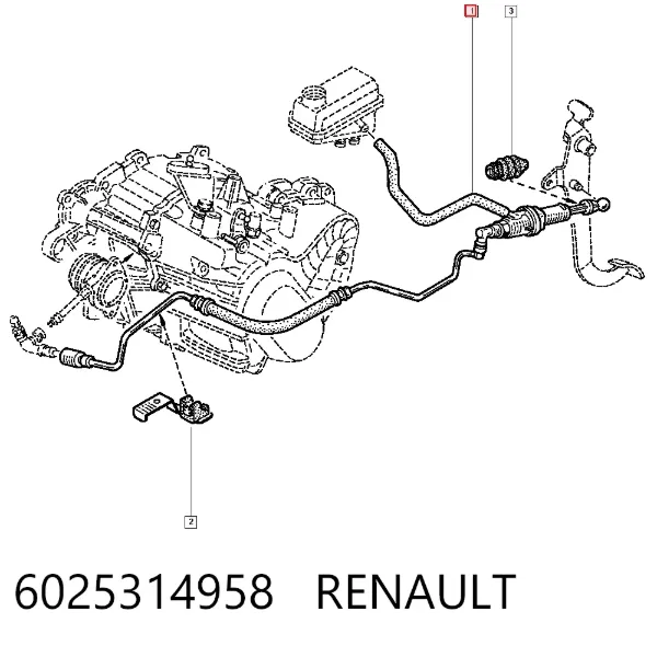 Cilindro mestre de embraiagem 6025314958 Renault (RVI)
