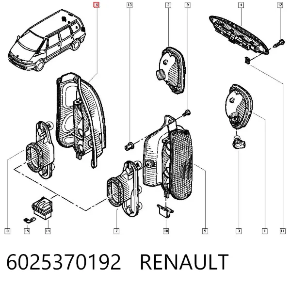 Lanterna traseira direita 6025370192 Renault (RVI)
