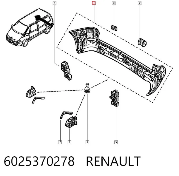 Pára-choque traseiro Renault Espace III