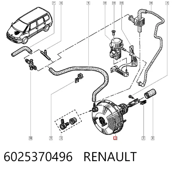 Reforçador dos freios a vácuo 6025370496 Renault (RVI)