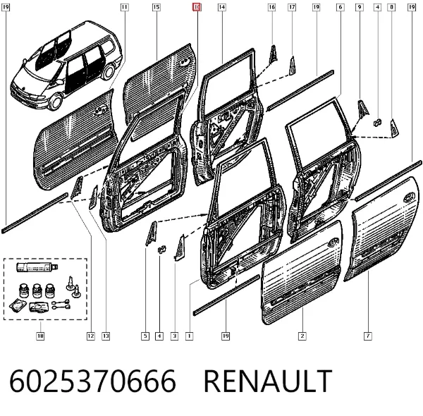 Porta dianteira direita 6025370666 Renault (RVI)