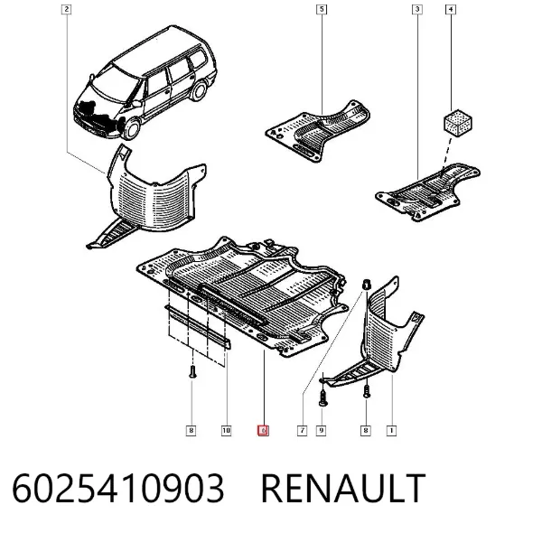 Proteção de motor, de panela (da seção de motor) 6025410903 Renault (RVI)