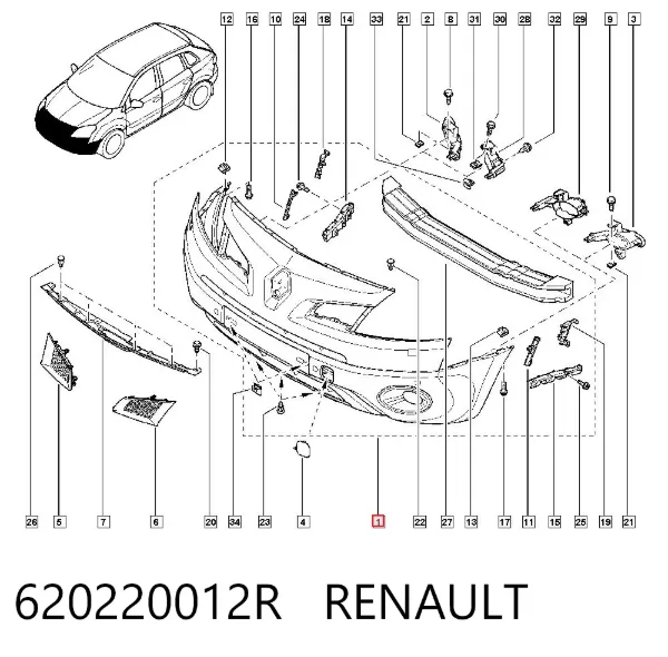 Pára-choque dianteiro 620220012R Renault (RVI)