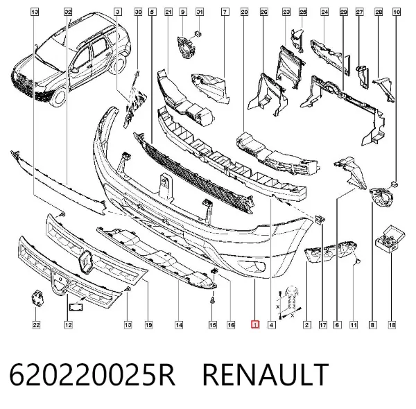 Pára-choque dianteiro 620220025R Renault (RVI)