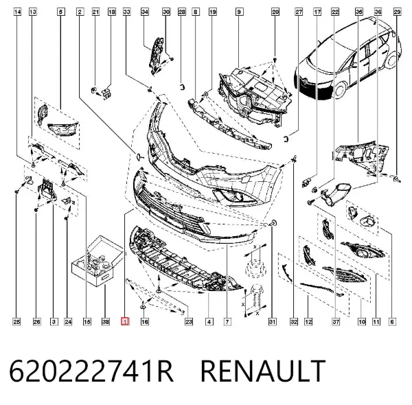 Pára-choque dianteiro 620222741R Renault (RVI)