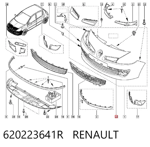 Pára-choque dianteiro 620223641R Renault (RVI)