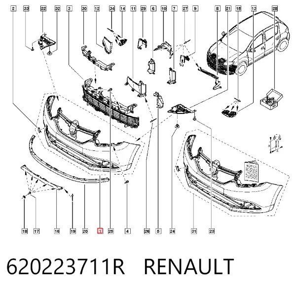 Pára-choque dianteiro 620223711R Renault (RVI)