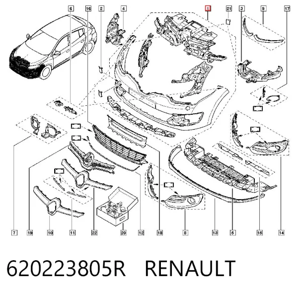 Pára-choque dianteiro 620223805R Renault (RVI)