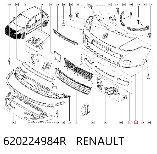 Pára-choque dianteiro 620224984R Renault (RVI)