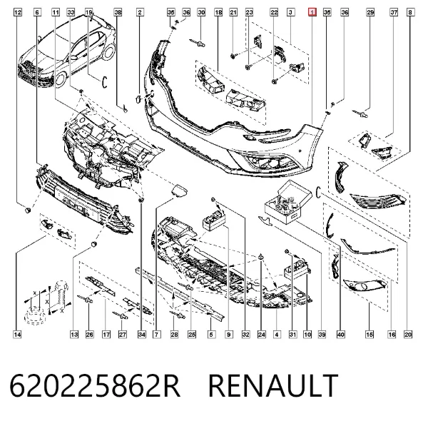 Pára-choque dianteiro 620225862R Renault (RVI)