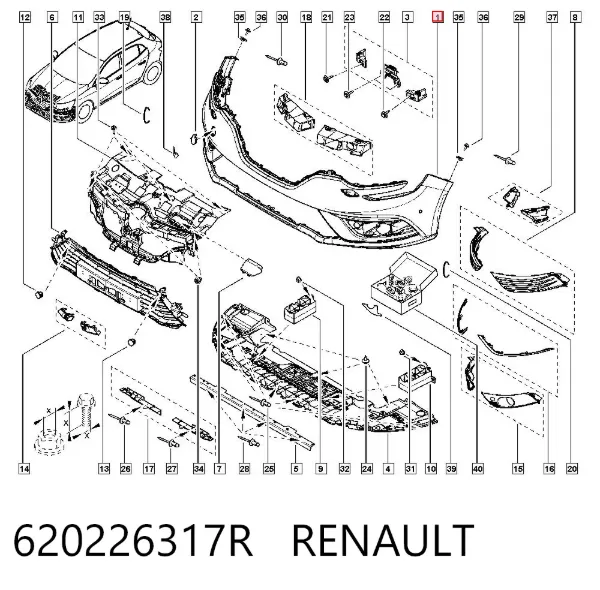 Pára-choque dianteiro 620226317R Renault (RVI)