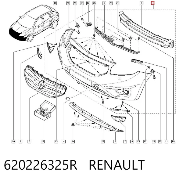 Pára-choque dianteiro 620226325R Renault (RVI)