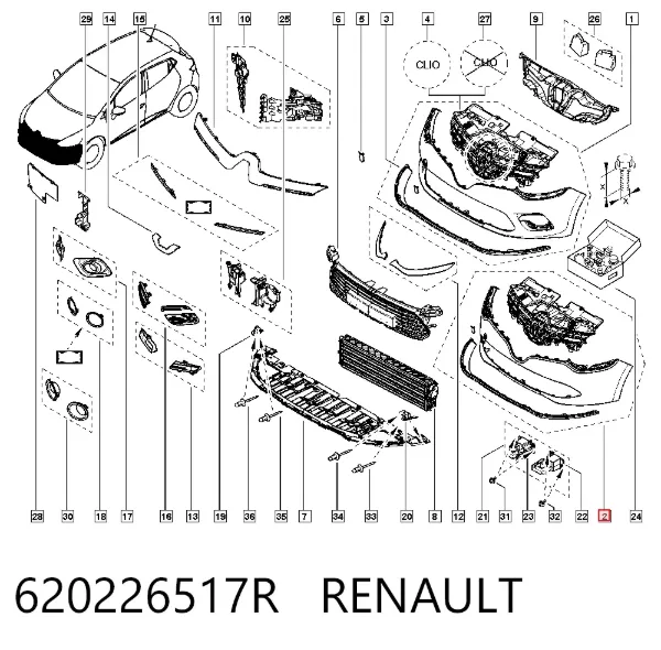 Pára-choque dianteiro 620226517R Renault (RVI)