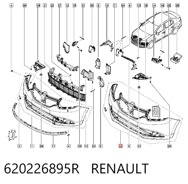 Pára-choque dianteiro 620226895R Renault (RVI)