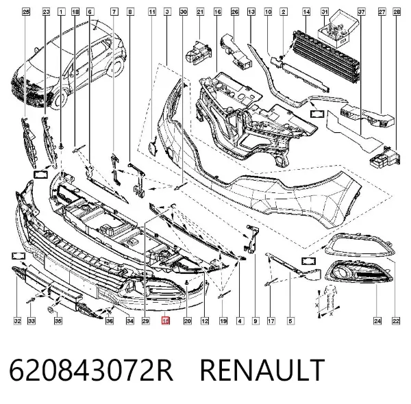 Pára-choque dianteiro, parte inferior 620843072R Renault (RVI)